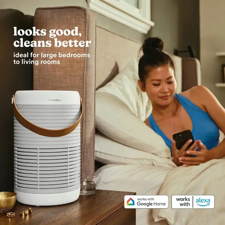 Máy lọc không khí Homedics công nghệ siêu khử khuẩn cho phòng ngủ